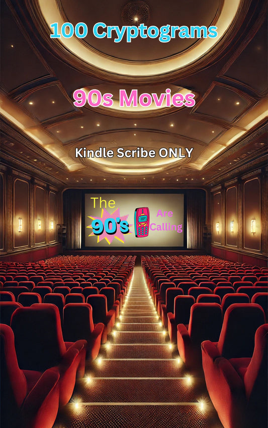 100 Cryptograms 90s Movies FOR KINDLE SCRIBE