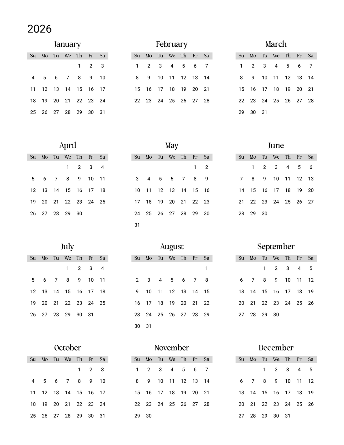 2026 Weekly/Monthly Planner