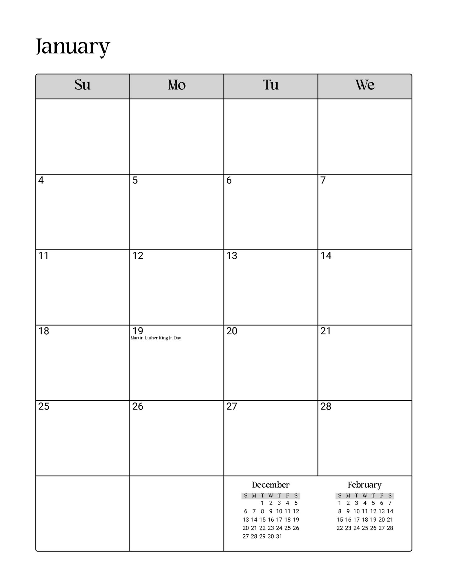 2026 Weekly/Monthly Planner