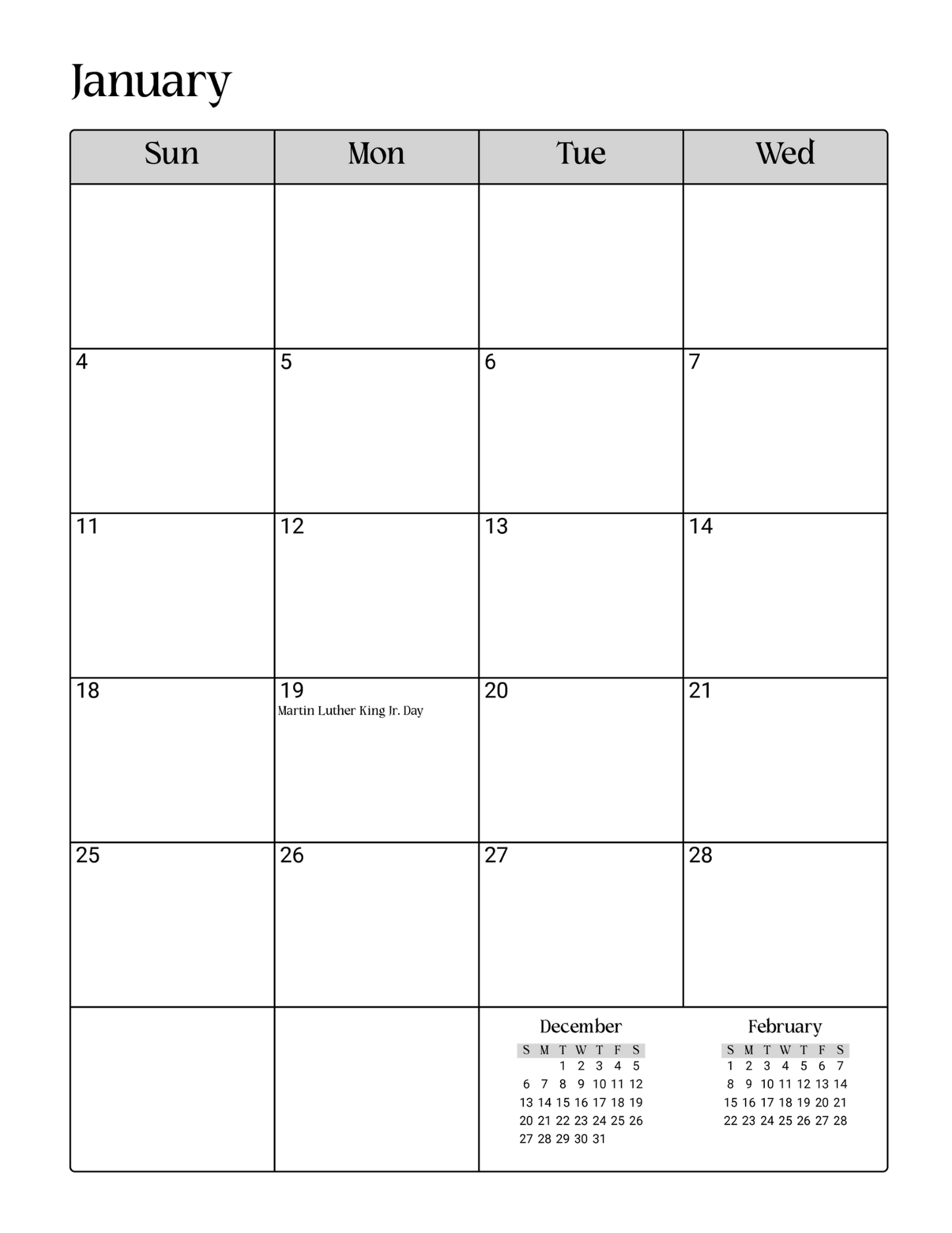 2026 - 2028 Tiger Monthly Planner