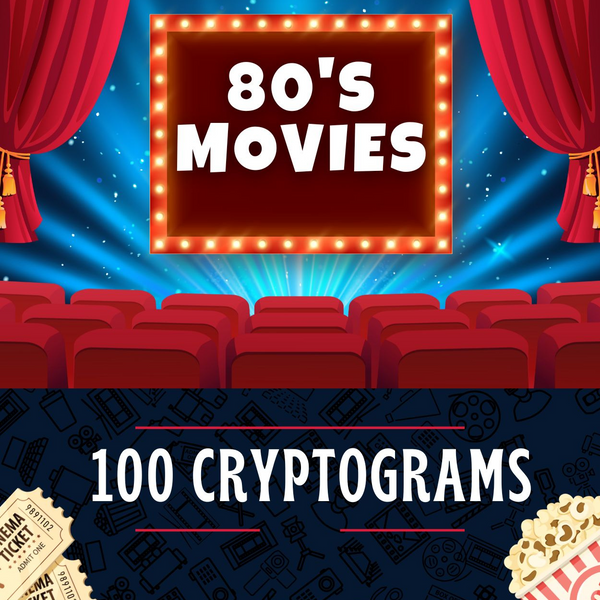 100 Cryptograms 80s Movies FOR KINDLE SCRIBE