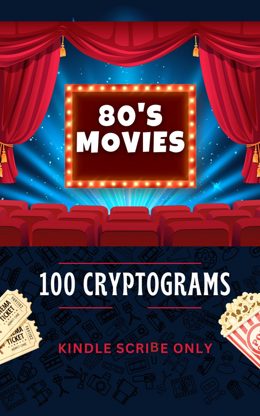 100 Cryptograms 80s Movies FOR KINDLE SCRIBE