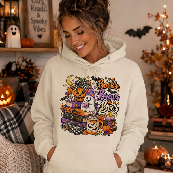 Books, Brews & Boos Halloween Hoodie