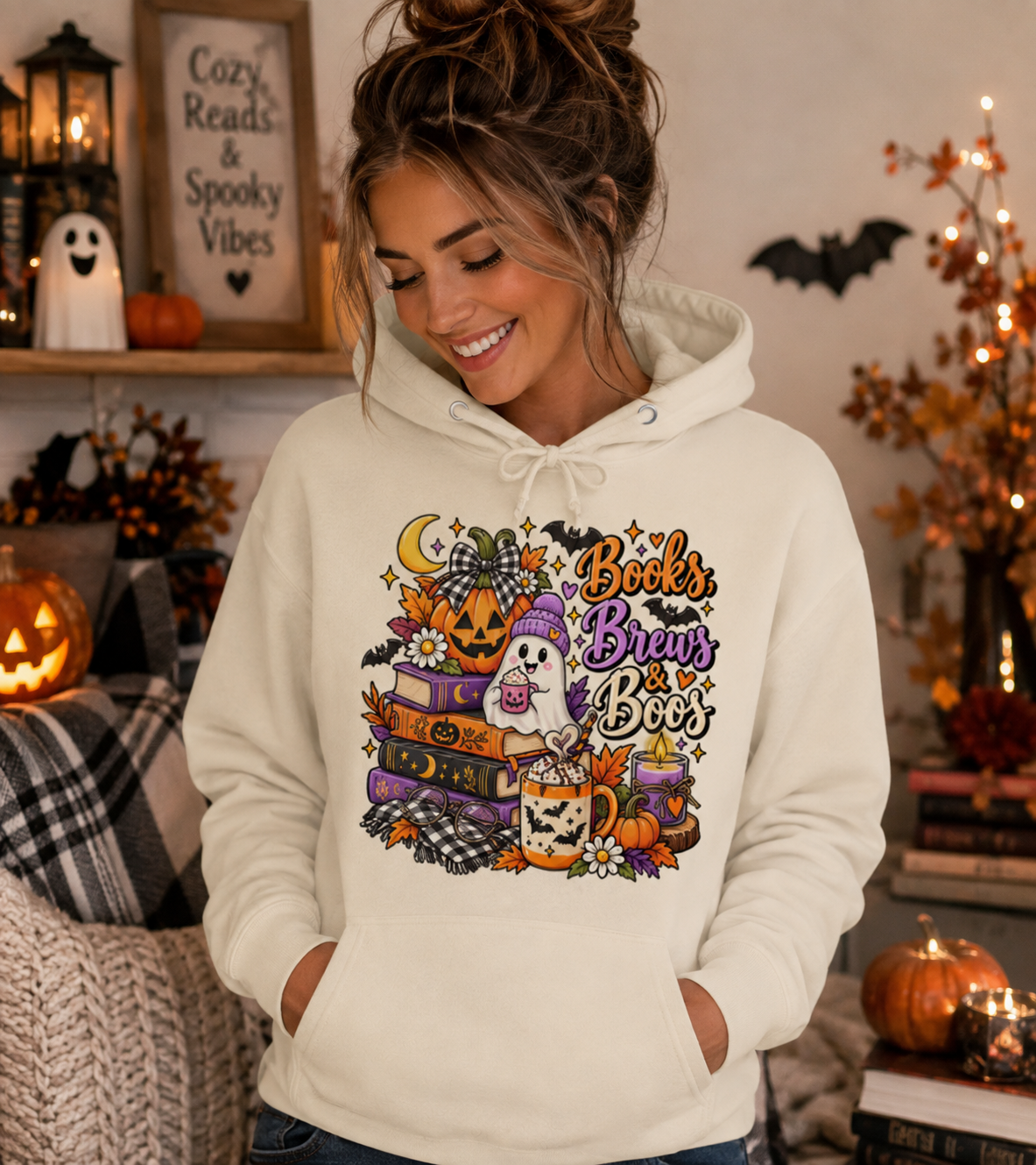 Books, Brews & Boos Halloween Hoodie