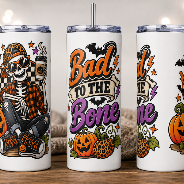 Bad to the Bone Halloween 20 oz Tumbler