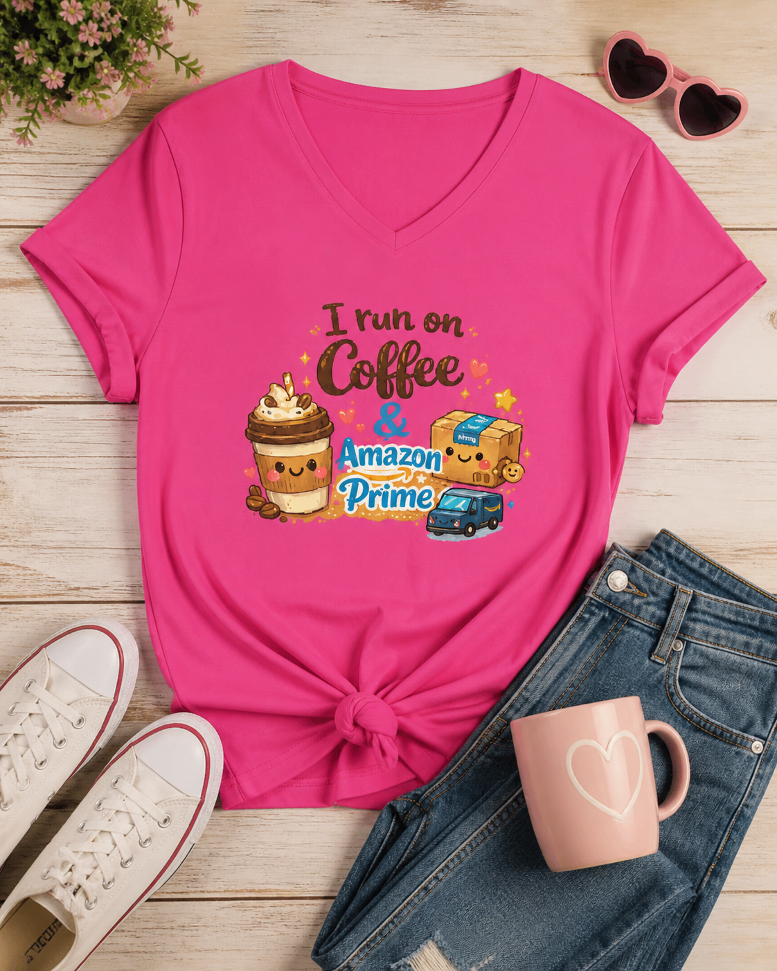 Women’s Relaxed V-Neck T-Shirt | Soft Fabric Casual Tee