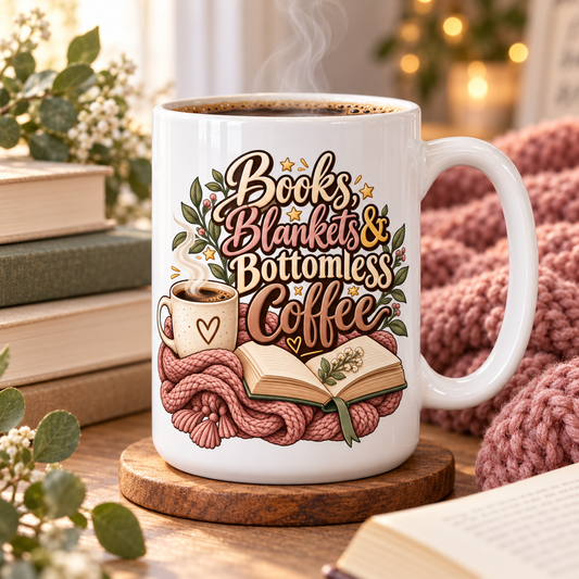 Books, Blankets & Bottomless Coffee Mug – Book Lover Gift