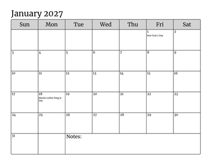 City Scapes 2026 Calendar
