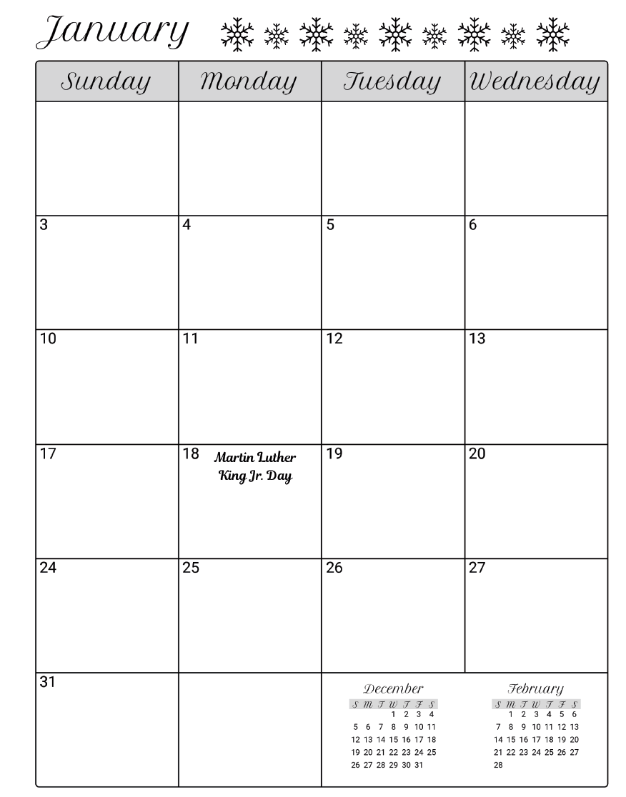 2027 Monthly Planner