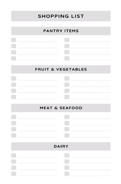 Personal Shopping List Coil Bound Book