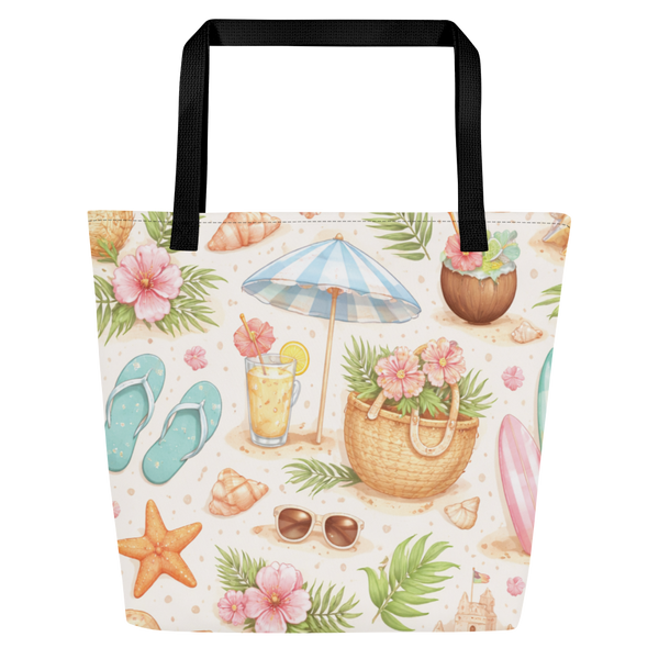 Beach Tote Bag with Pocket | Stylish & Spacious | Tess Adventure