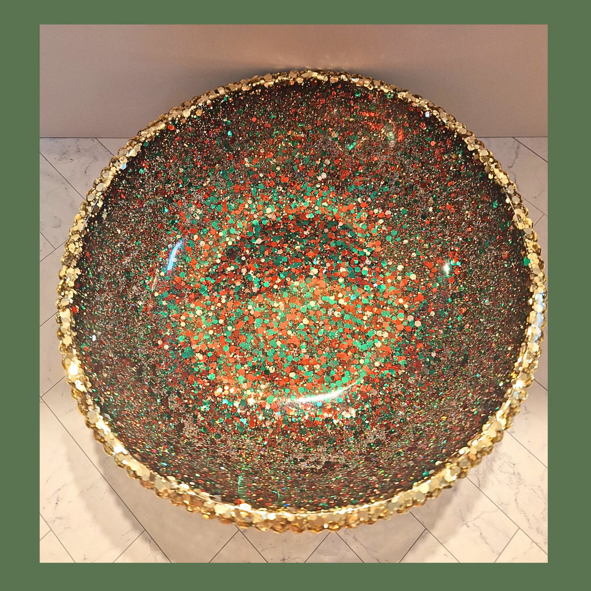 Glitter Resin Christmas Bowl