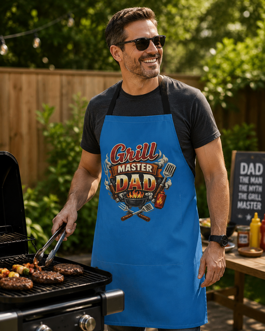 Grill Master Dad Apron – Funny BBQ Cooking Apron for Fathers