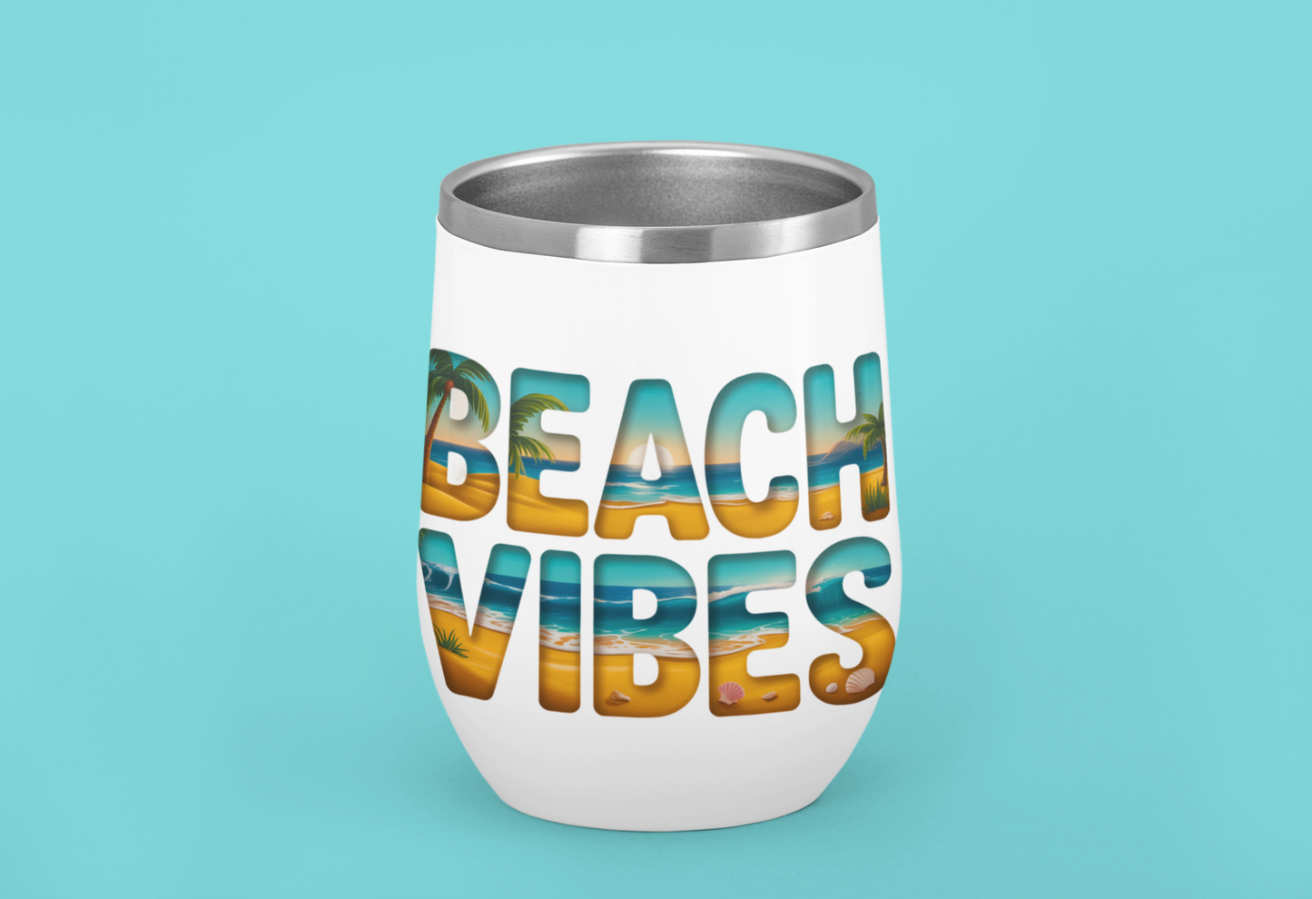 Beach Vibes Wine tumbler