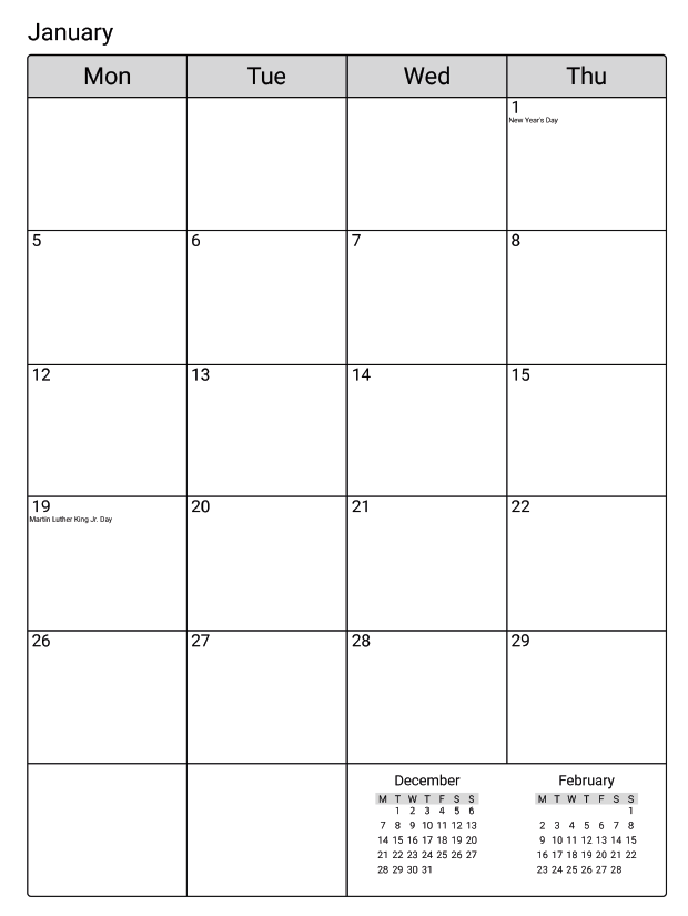 2 Year Monthly Planner